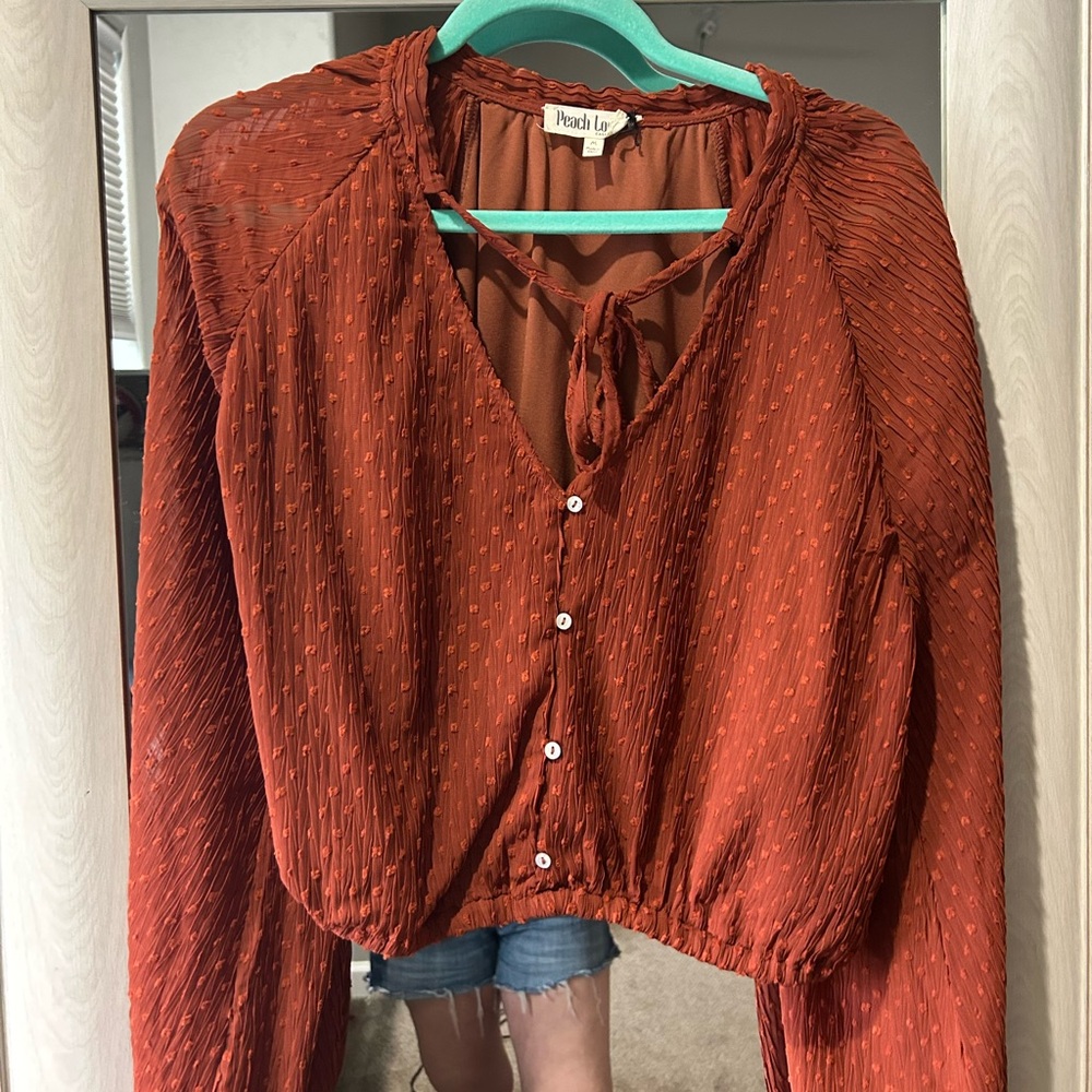 Peach Love blouse. Size Medium